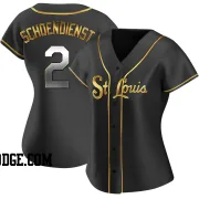 Women's St. Louis Cardinals Red Schoendienst Replica Black Golden Alternate Jersey