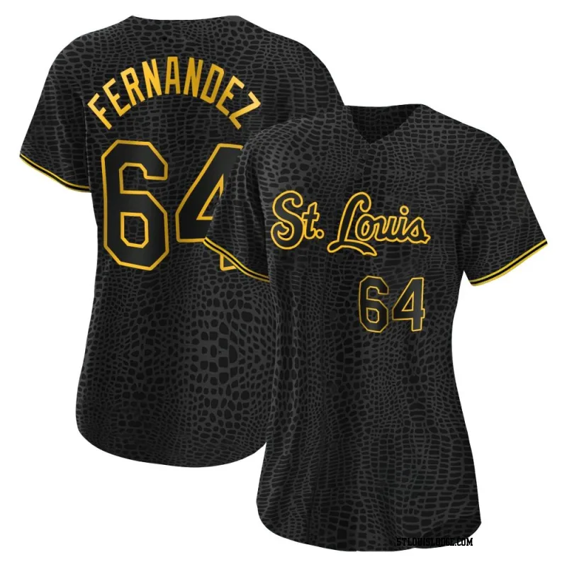 Women's St. Louis Cardinals Ryan Fernandez Authentic Black Snake Skin City Jersey