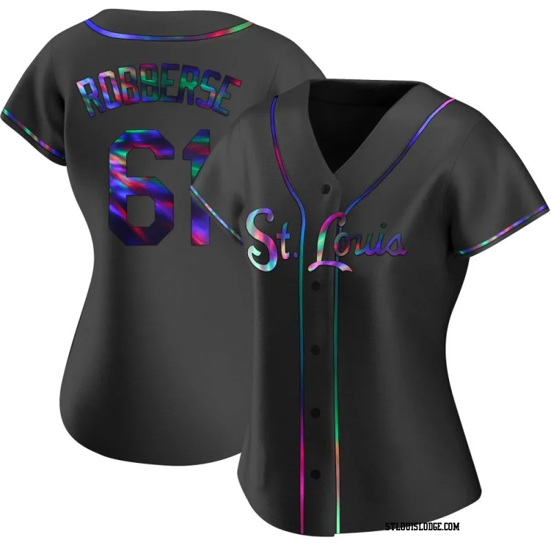 Women's St. Louis Cardinals Sem Robberse Replica Black Holographic Alternate Jersey