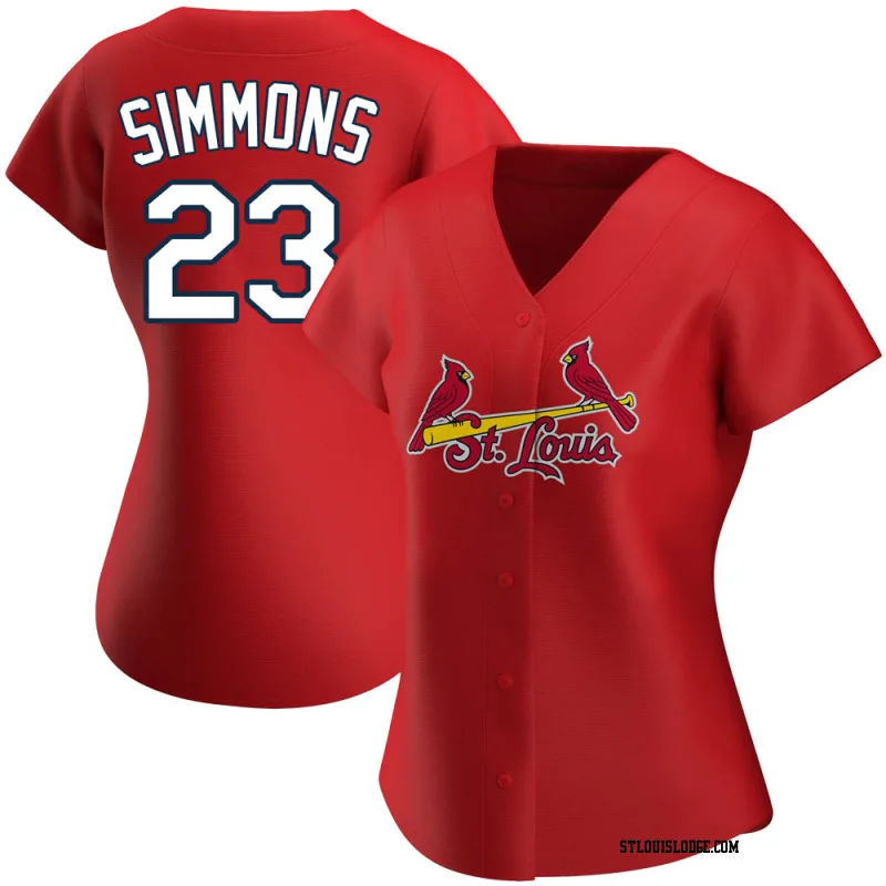 Women's St. Louis Cardinals Ted Simmons Authentic Red Alternate Jersey