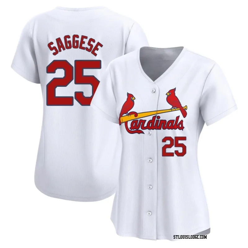 Women's St. Louis Cardinals Thomas Saggese Limited White Home Jersey