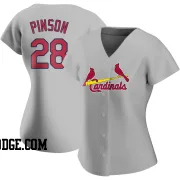 Women's St. Louis Cardinals Vada Pinson Authentic Gray Road Jersey