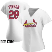 Women's St. Louis Cardinals Vada Pinson Authentic White Home Jersey