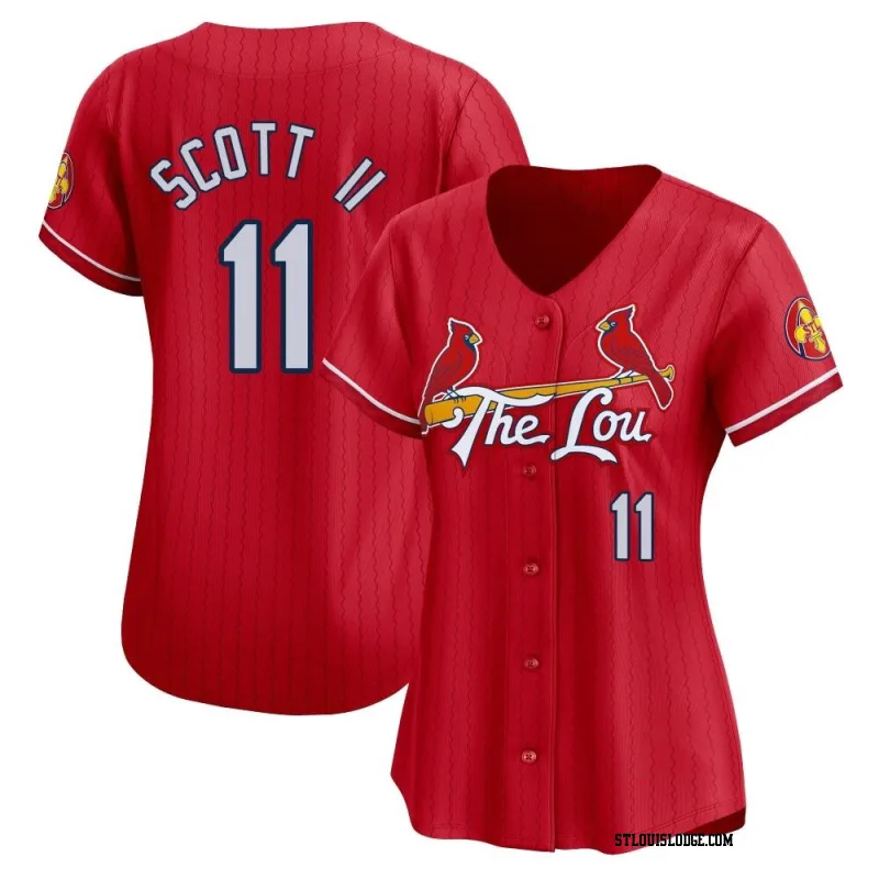 Women's St. Louis Cardinals Victor Scott II Limited Red 2024 City Connect Jersey