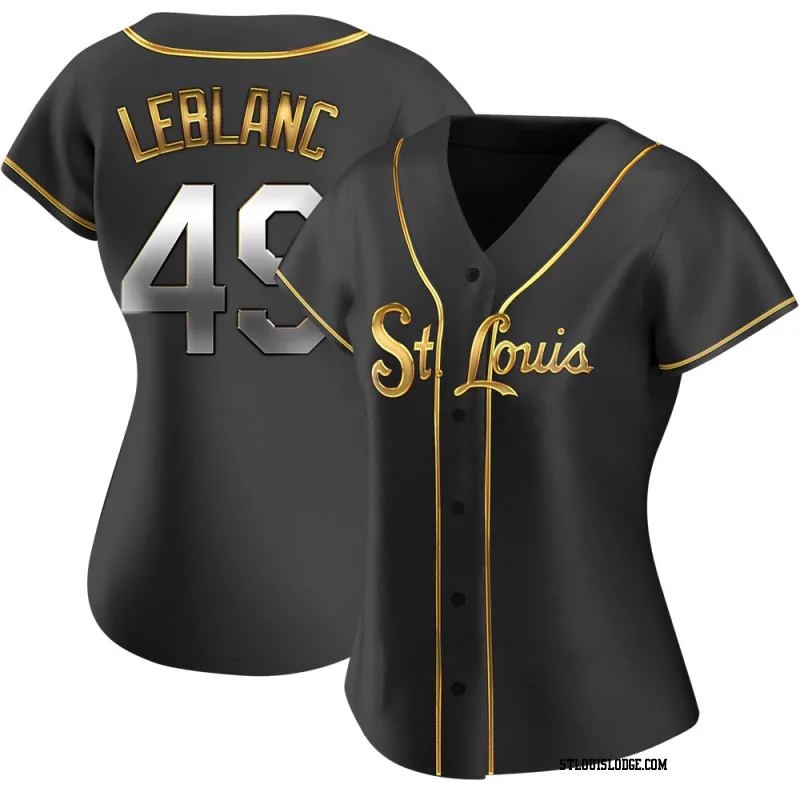 Women's St. Louis Cardinals Wade LeBlanc Replica Black Golden Alternate Jersey