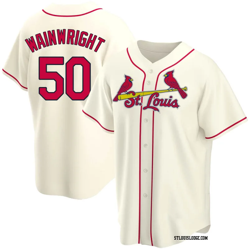 Youth St. Louis Cardinals Adam Wainwright Replica Cream Alternate Jersey