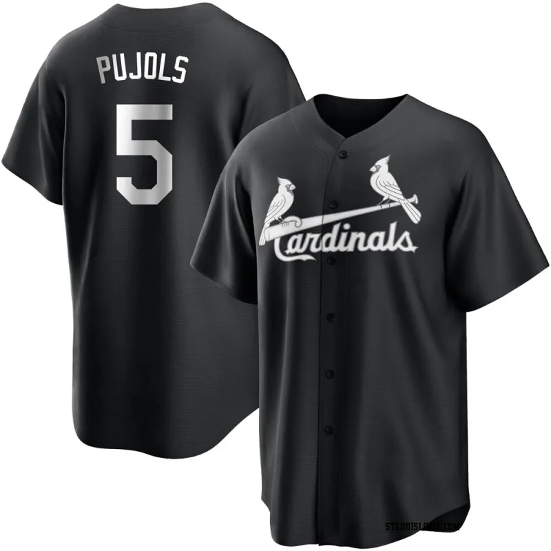 Youth St. Louis Cardinals Albert Pujols Replica Black/White Jersey