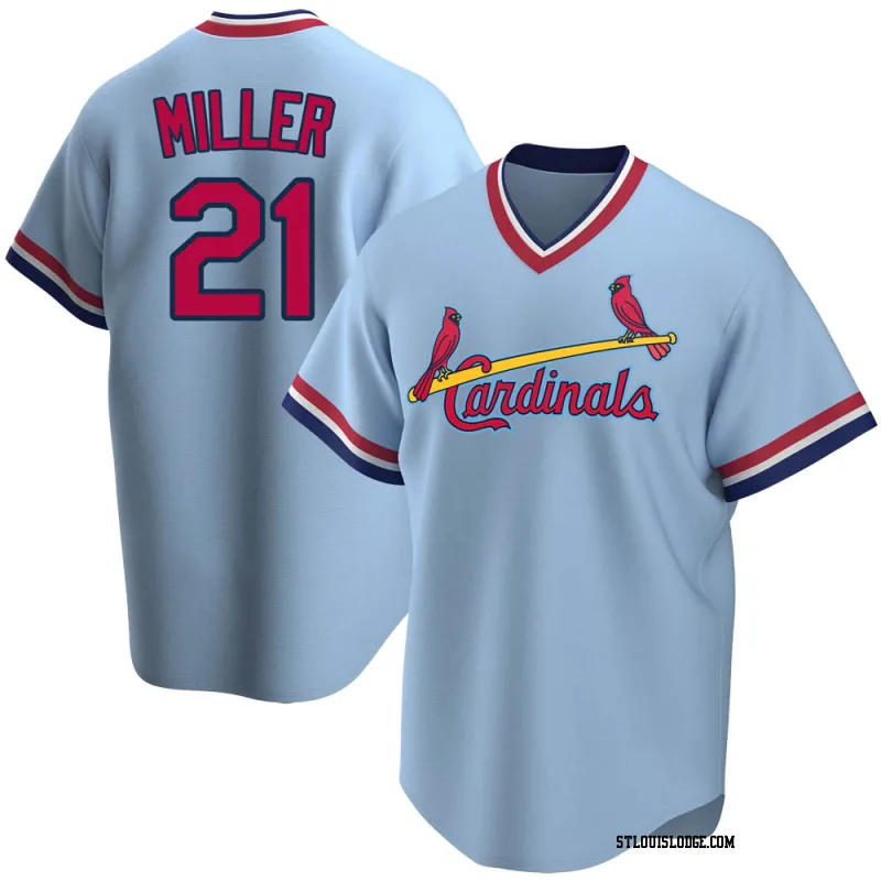 Youth St. Louis Cardinals Andrew Miller Replica Light Blue Road Cooperstown Collection Jersey