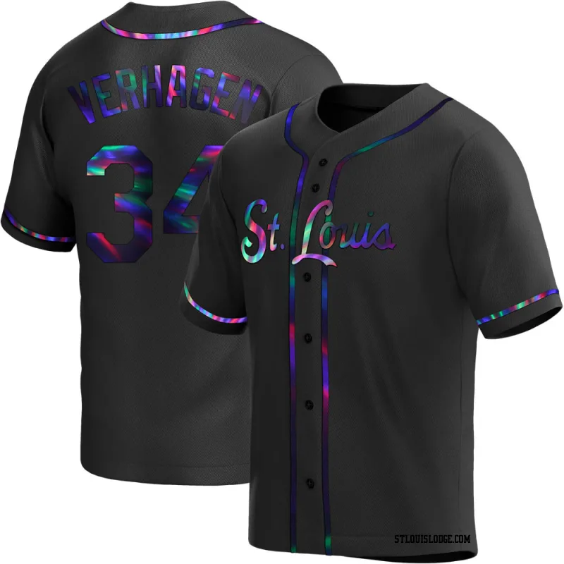 Youth St. Louis Cardinals Drew VerHagen Replica Black Holographic Alternate Jersey