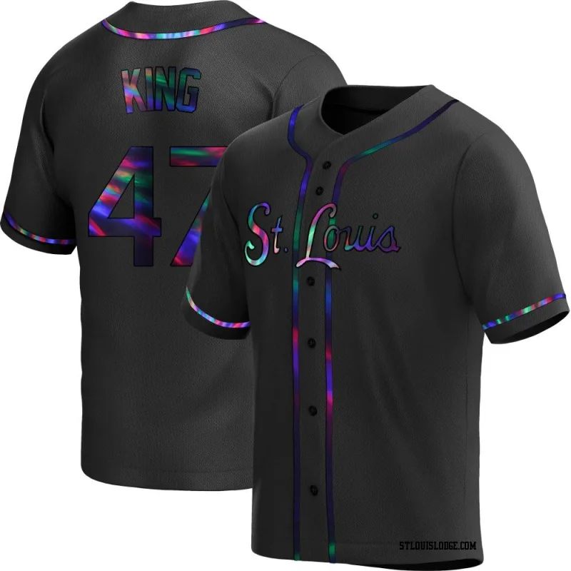 Youth St. Louis Cardinals John King Replica Black Holographic Alternate Jersey