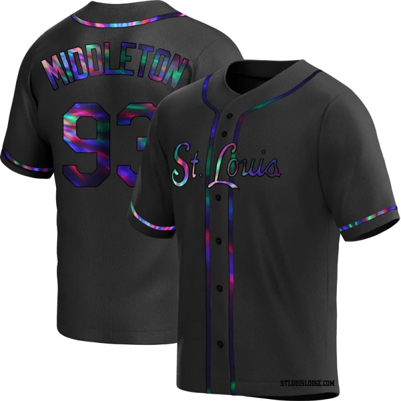 Youth St. Louis Cardinals Keynan Middleton Replica Black Holographic Alternate Jersey