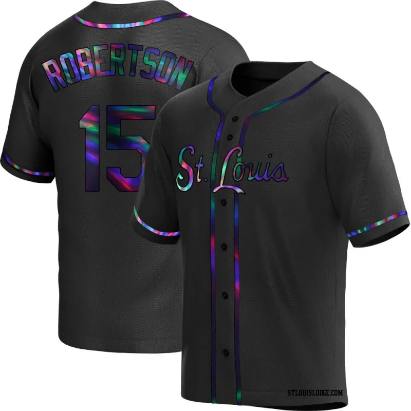 Youth St. Louis Cardinals Kramer Robertson Replica Black Holographic Alternate Jersey