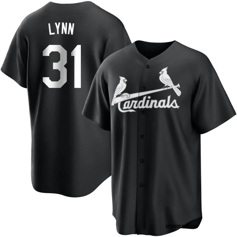 Youth St. Louis Cardinals Lance Lynn Replica Black/White Jersey