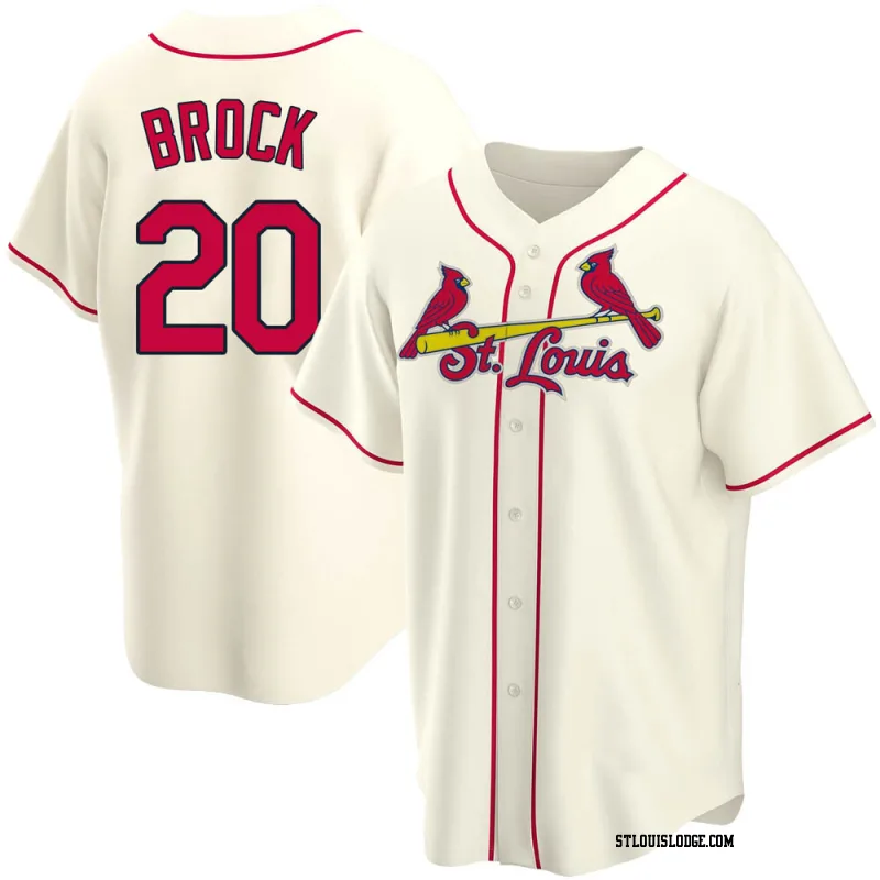 Youth St. Louis Cardinals Lou Brock Replica Cream Alternate Jersey