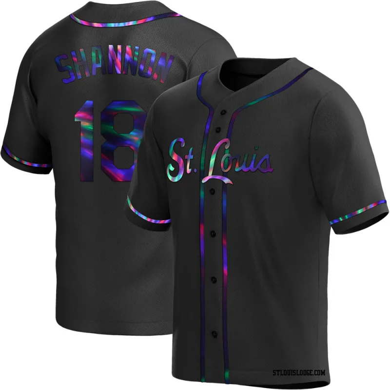 Youth St. Louis Cardinals Mike Shannon Replica Black Holographic Alternate Jersey