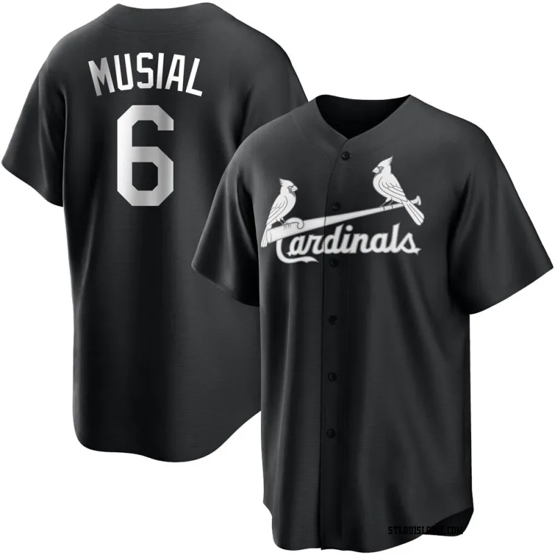 Youth St. Louis Cardinals Stan Musial Replica Black/White Jersey