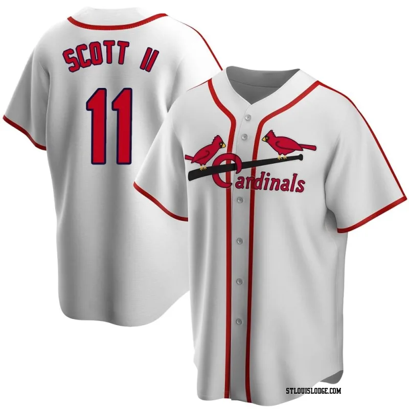 Youth St. Louis Cardinals Victor Scott II White Home Cooperstown Collection Jersey