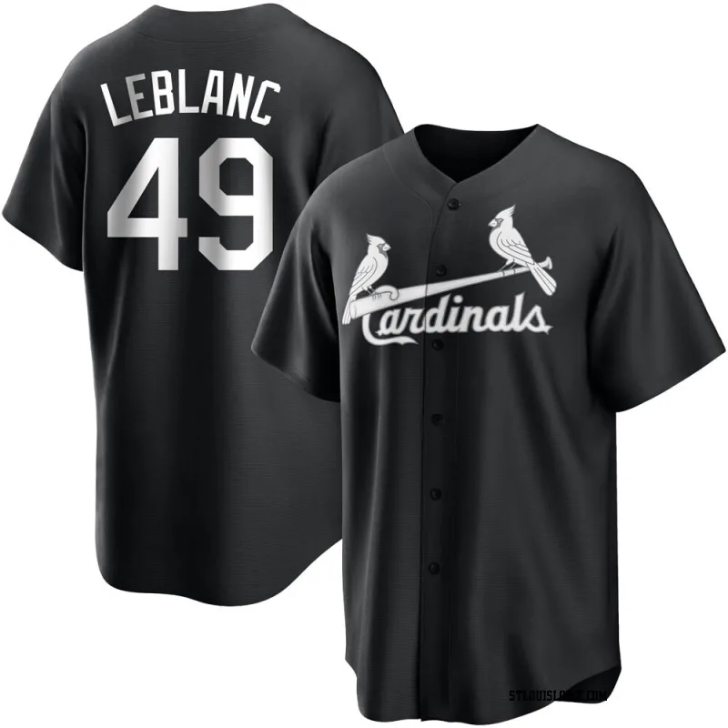 Youth St. Louis Cardinals Wade LeBlanc Replica Black/White Jersey