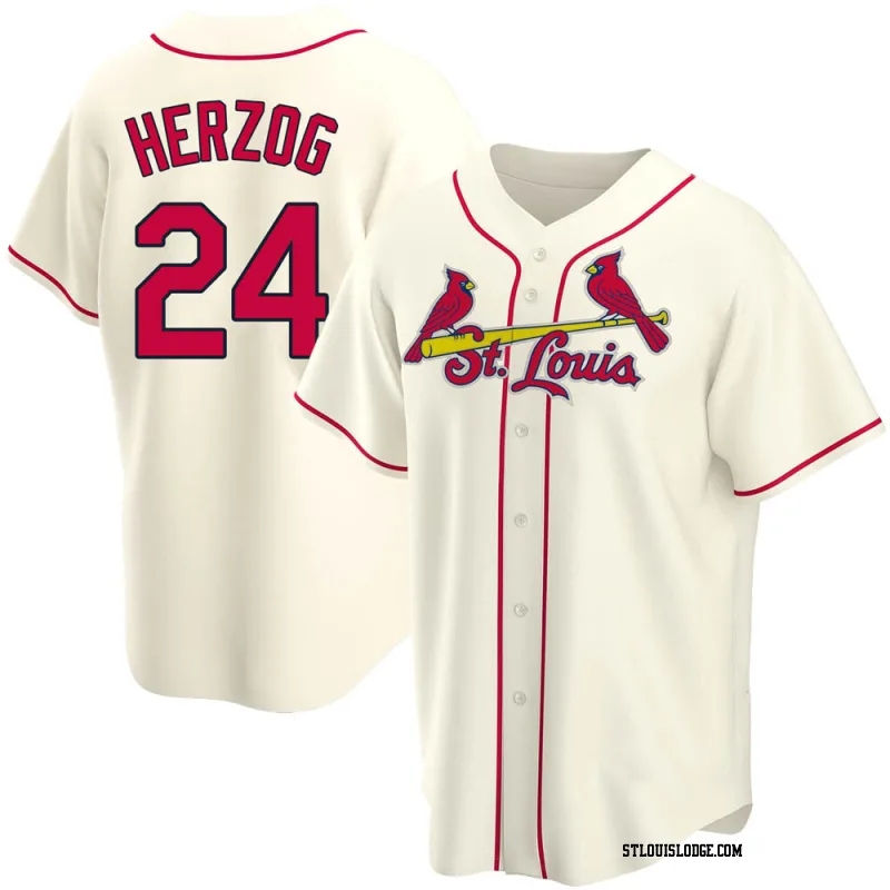 Youth St. Louis Cardinals Whitey Herzog Replica Cream Alternate Jersey