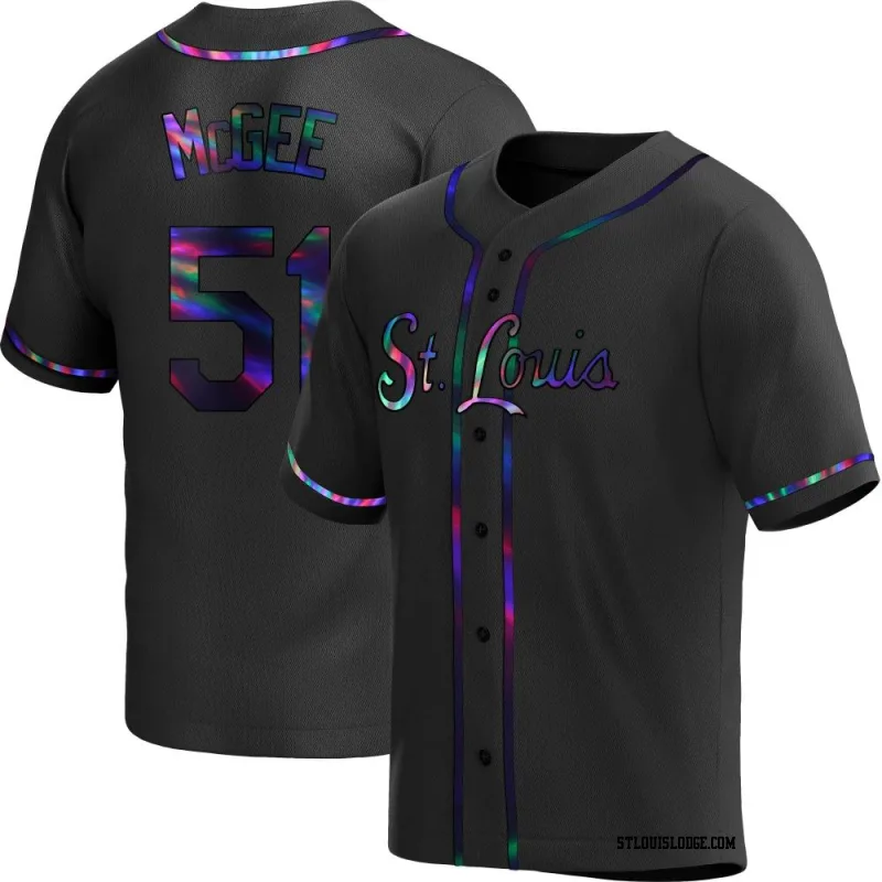 Youth St. Louis Cardinals Willie McGee Replica Black Holographic Alternate Jersey