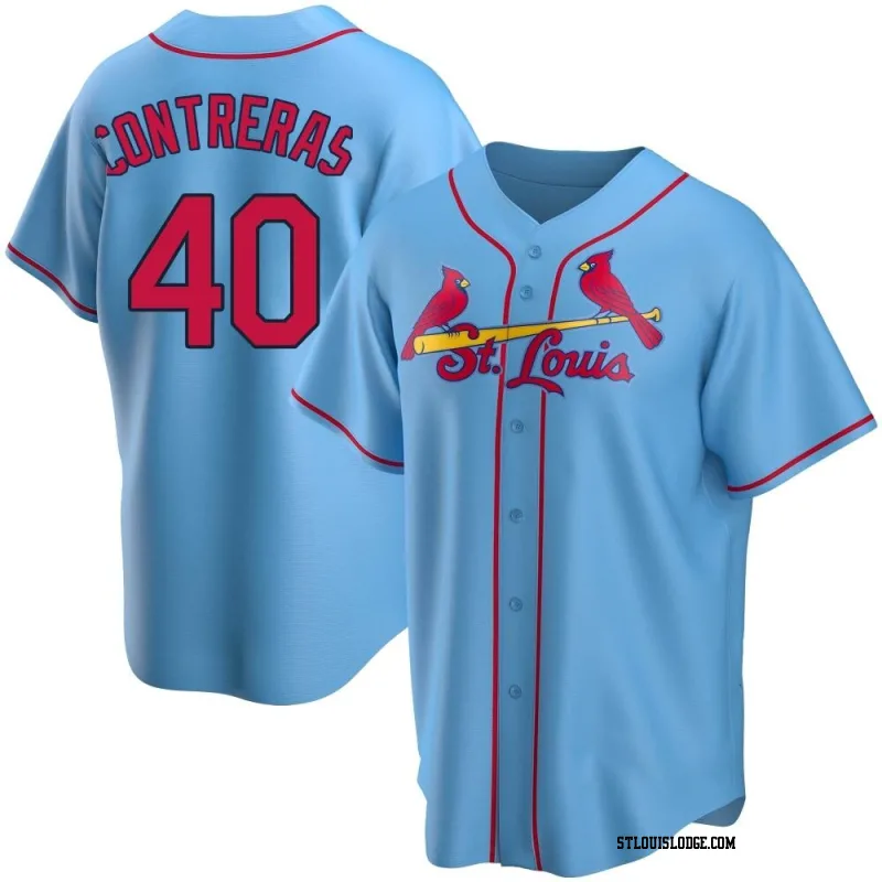 Youth St. Louis Cardinals Willson Contreras Replica Light Blue Alternate Jersey