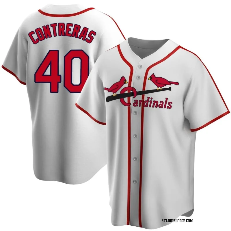 Youth St. Louis Cardinals Willson Contreras White Home Cooperstown Collection Jersey